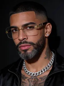 Men's Frameless Leopard Leg Eyeglasses Frames, Trendy Casual Eyeglasses, Simple Design, Non-Prescription, Perfect for Daily Wear, Stylish and Comfortable