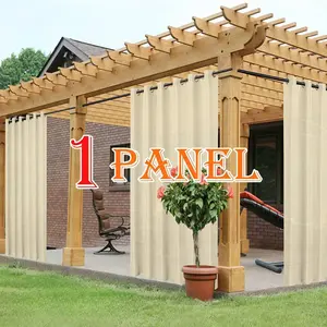 2pcs Waterproof Blackout Curtains with Eyelets, Grommet, Stylish Outdoor Curtains for Garden, Balcony, and Pergola Use