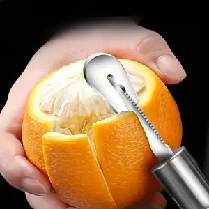 Stainless Steel Orange Peeler Tools, Long Handle Serrated Multifunctional Citrus Lemon, Pomegranate, Grapefruit Peeler  Peeling Tool for Kitchen Gadget