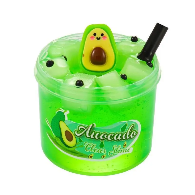 70ML Avocado Crystal Mud Slime, Soft and Stretchable Satisfying Squishy Sensory Fidgets Squeeze Toy for Kids, Ideal for Birthdays, Parties, Holidays, Fun Gift Idea, Stress Relief Slime