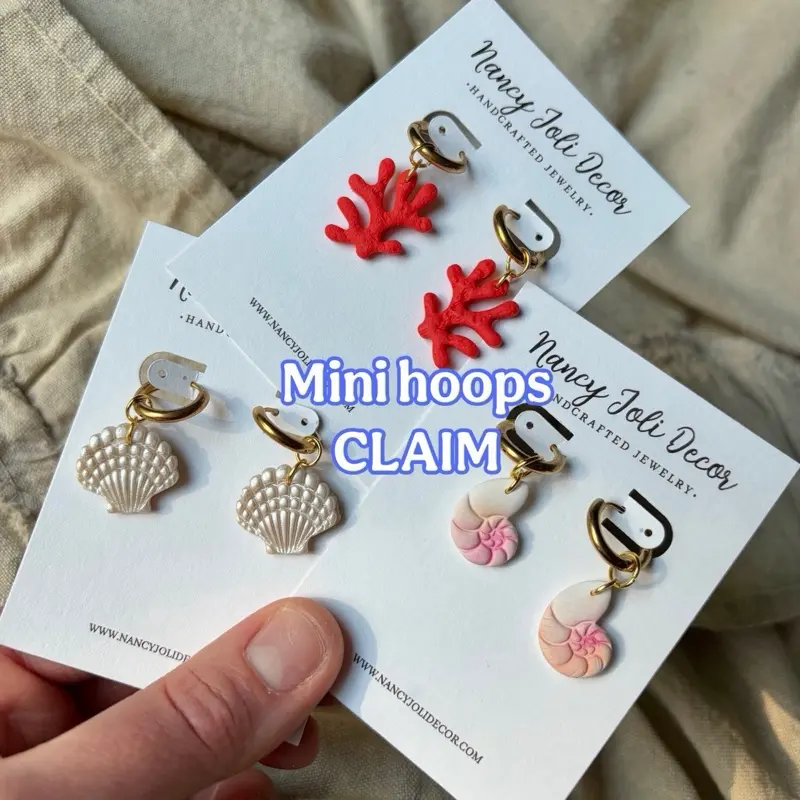 YOU CLAIM LIVE: Mini Hoops Collection polymer clay earrings