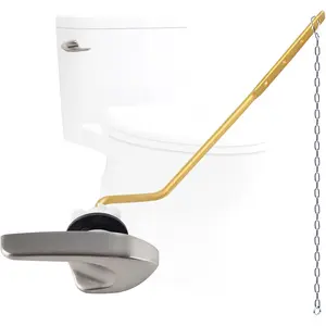 Universal Metal Side Mount Toilet Handle Replacement Kit for Kohler K-GP30324-CP/Glacier Bay Toilet with 1 Flip Chain Toilet Flush Lever Brushed Nickel Color