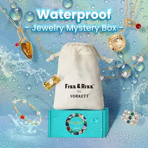 Fizz and Rizz by Yorkett Waterproof Jewelry Mystery Box – Random Necklace, Bracelet, Ring, Earrings – Surprise Gift for Birthday, Graduation, Anniversary