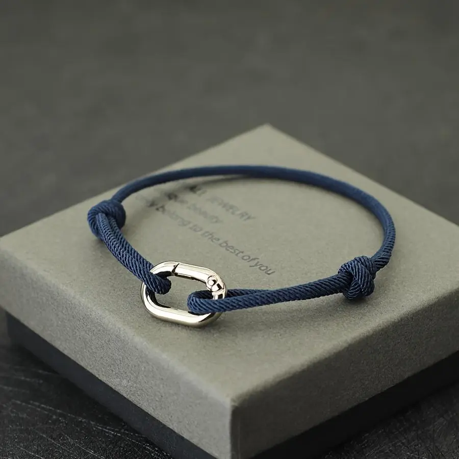 Men's 3mm Thin Rope Macrame Bracelet, Handmade Sliding Knot Stylish Friendship Jewelry (No Box), Bracelets
