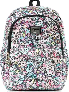 tokidoki School Backpack for Girls Cute Cartoon Laptop Backpack Casual Bookbags Lightweight Cloth Canvas School Bag Daypack Handbag(Colorful)
