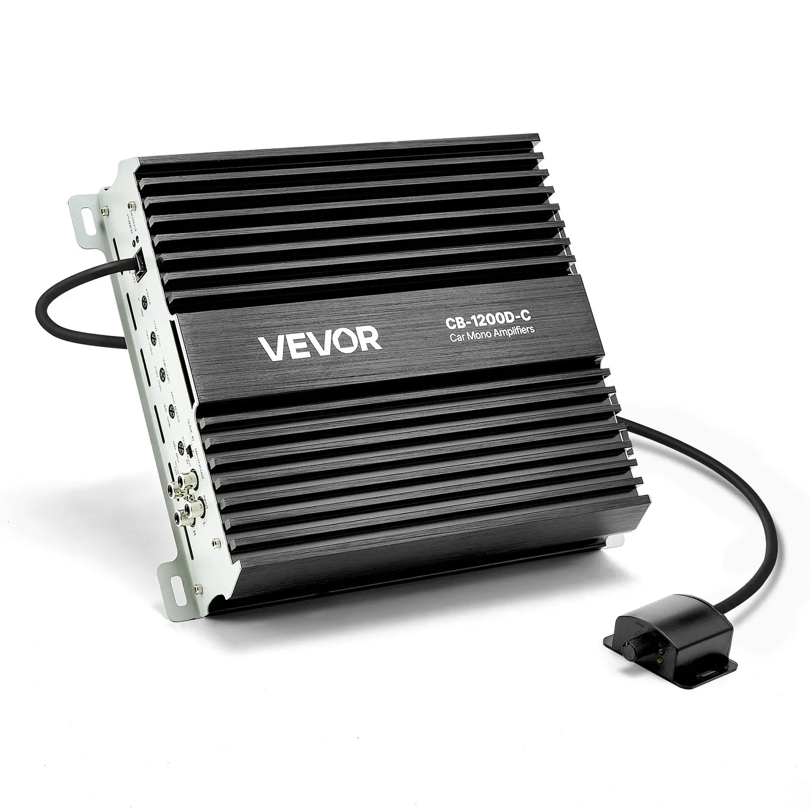 【Summerfinds】VEVOR 1-Channel Class D Monoblock Vehicle Amplifier, 1200W RMS MAX, 1/2/4 Ohm Stable, DC 14.4V Rated Voltage, 76 dB (1W) SNR, Remote Bass Control, Low-Pass Filter, Bass Boost, Phase Shift & Volume Adjuster for Car Audio System Upgrade, Car St