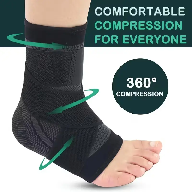 2pcs Adjustable Ankle Brace for Men & Women - Breathable Fabric, Targeted Compression Sleeve, Elastic Stabilizing Wrap, Joint Stability, Achilles Tendon Relief, Support Injury Recovery, Sleek Durable Design, Running Gear