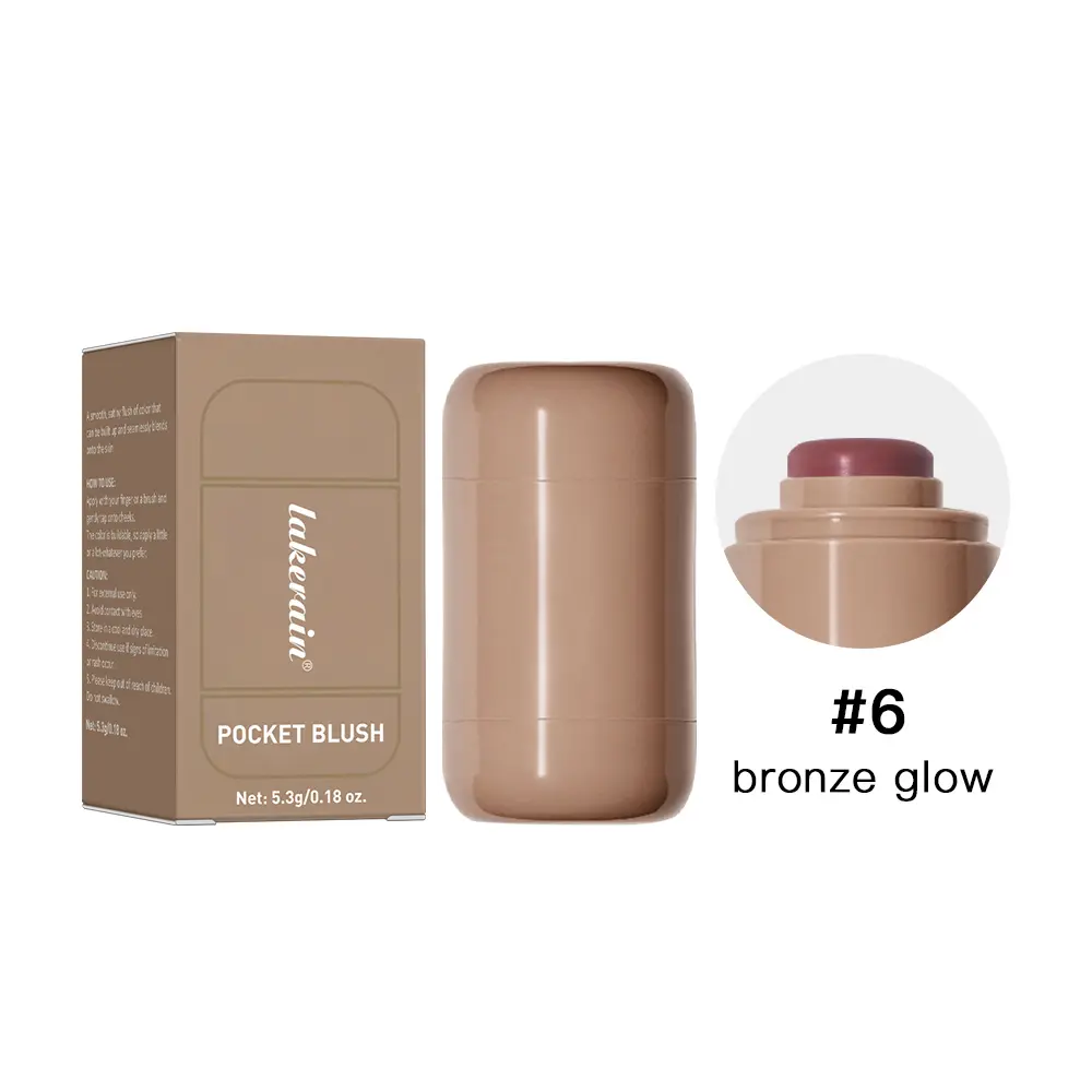 #6 Bronze Glow Compact Blush - Viral Pocket Cosmetic, Must-Have Natural Beauty Product, Glowy Makeup for Convenience and Style