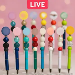 TikTok Shop LIVE Beaded Pens with Colorful Tops Smooth Writing Tips for Office School Use Refillable & Reusable Perfect for Gifts & Desk Accessories