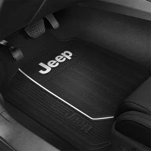Plasticolor  1st Row Black Rubber Floor Mats with Jeep, Black