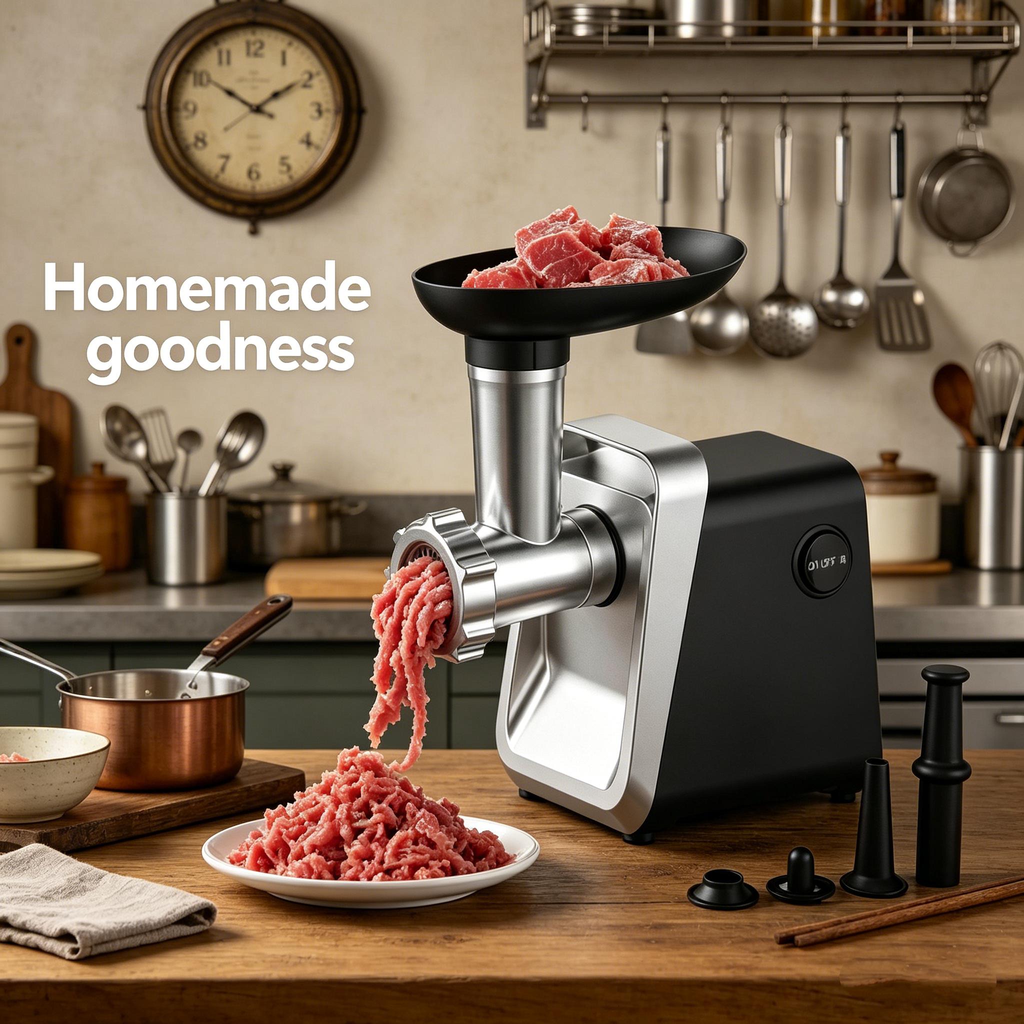 1pc 2800W Electric Meat Grinder & Sausage Stuffer, Cast Aluminum Head ABS Body, 120V US Plug, Multifunctional Mincer for Home Kitchen Meat Processing & Homemade Sausage Making