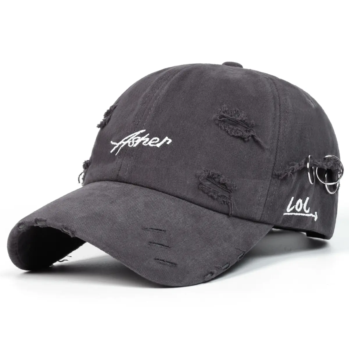 Fashionable and unique holey letter-style embroidered pattern baseball cap, adjustable sun hat, casual hat, suitable for outdoor sports, suitable for all seasons, travel and beach vacations