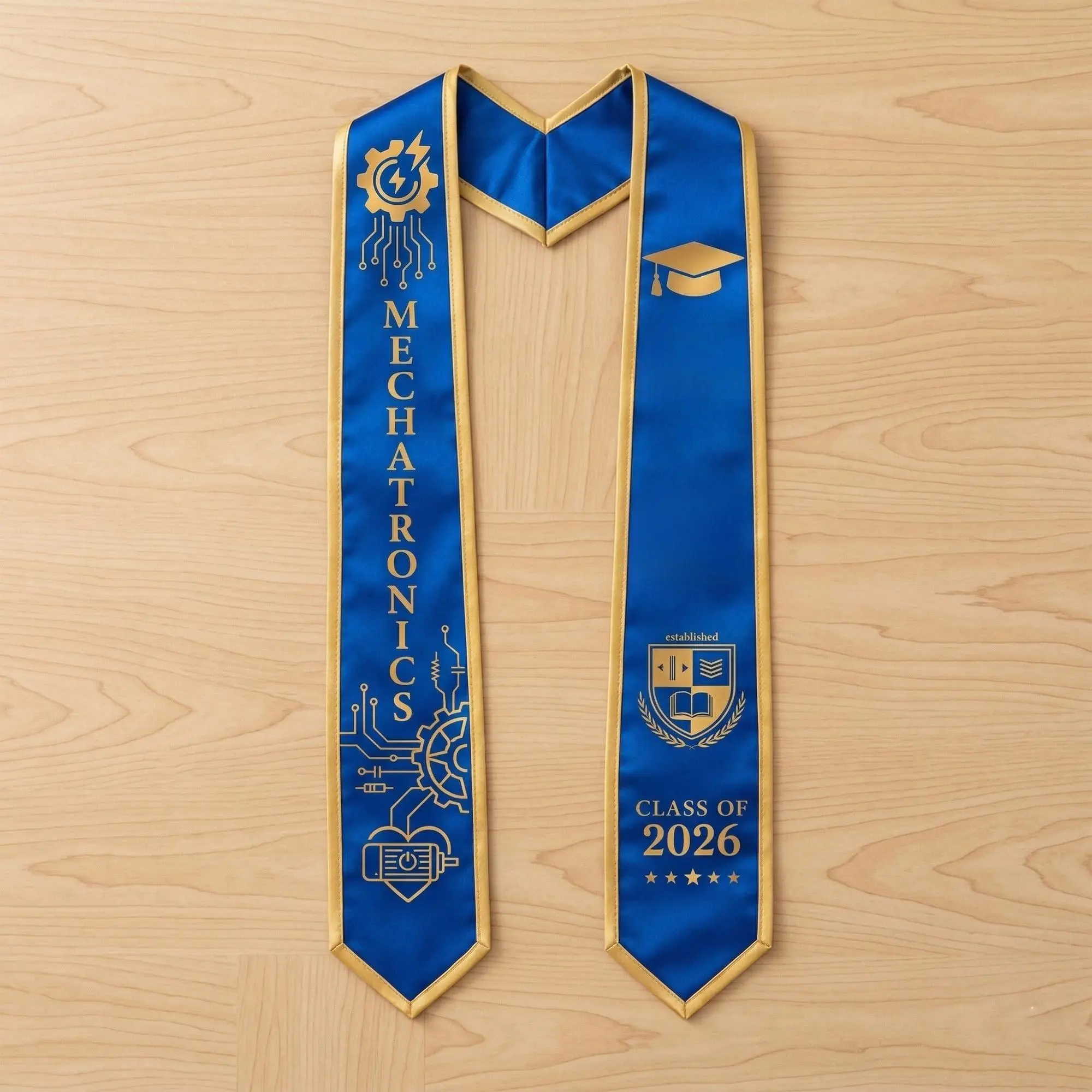 EastJia Made in USA 2026 Graduation Stole - 4.5in x 62in Lightweight Premium Polyester Custom College Shawl for Marketing Major Adults, School Souvenir & Gift