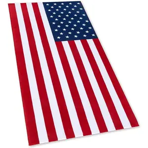 American Flag Beach Towel 29x58 inchUSA for Kids Adult, Absorbent Sand Proof Quick Dry Towel for Travel Pool Bathroom Swim Sports