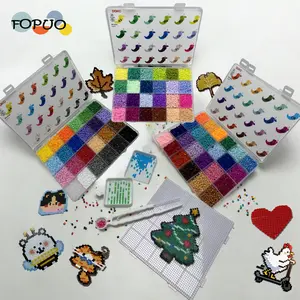 2.6mm 72 Color Fuse Beads Box Set,36000Pcs,Stainless Steel Precision Tweezers Set,3D Pixel Puzzle Beads,Multiple Available,Infinitely Creative Maierial,DIY Bead Set,Spelled Beads Keychain pendant,Children's Day,Independence Day,Back-to-school gifts