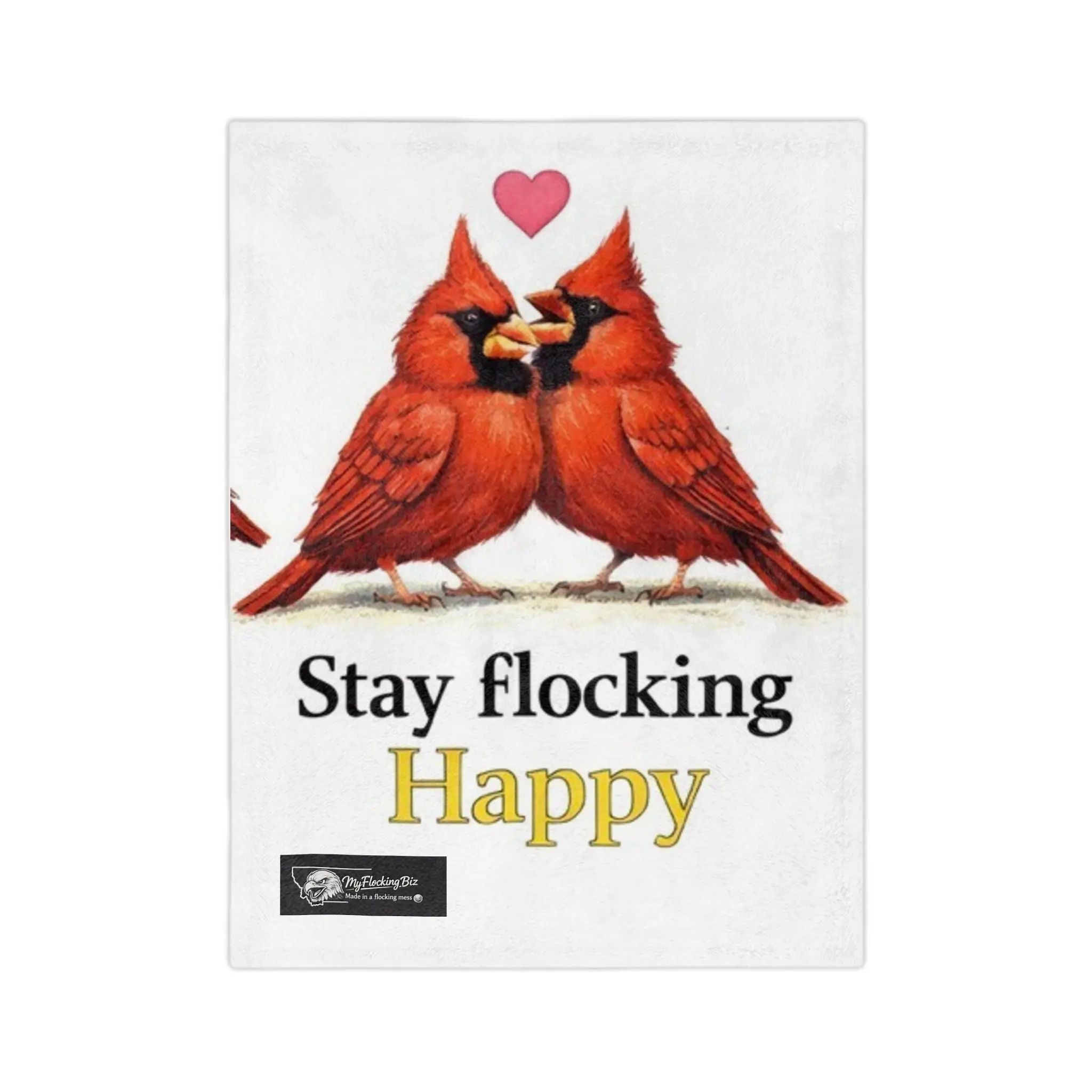 Cardinal Couple Microfiber Blanket – "Stay Flocking Happy" Cozy Throw