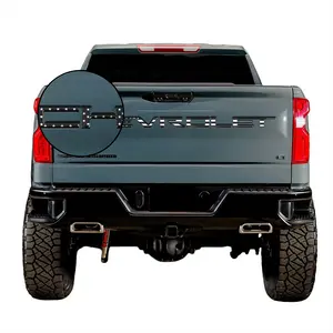 Personalized truck tailgate decals Compatible with 2019-2025 Chevrolet Accessories Strong Adhesive Back Anti FadeCoating Black American flag