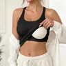 EssElegance Luxury Ribbed Tank Top with Built-in Seamless Bra Pads (Non-Removable). Seamless Racerback Workout Yoga Crop Top, Stretchy Bodyshaper Sleeveless Tee. All-Day Wireless Support & Sculpting, The Ultimate Everyday Essential Cami