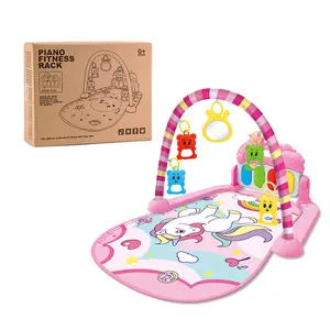 Baby Play Mat Gym,Funny Play Piano Tummy Time Activity Mat with 5 Infant Sensory Toys, Boy & Girl Gifts for Newborn 0 to 3 6 9 12 Months