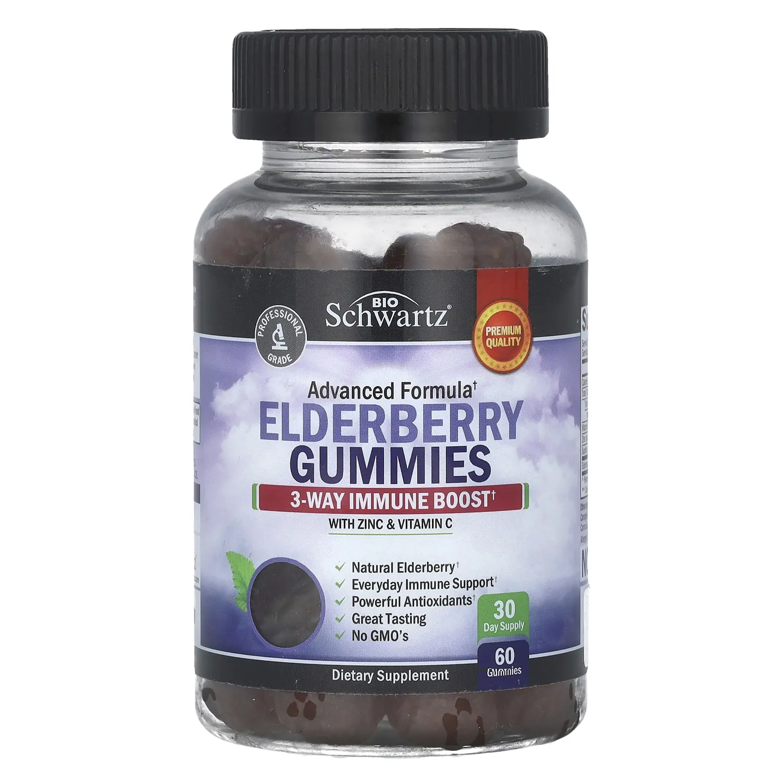 BioSchwartz Elderberry Gummies with Zinc & Vitamin C, 60 Gummies