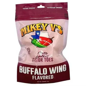 Buffalo Wings “Gator Toes” 3 oz Bag – Deep-Fried Garlic Snacks, Crispy, Savory, Spicy Garlic Bites