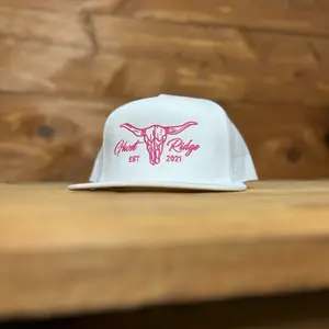 White Yupoong Classic Pink Bull