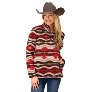 03-098-0250-6197 Roper Women's Polar Fleece 1/4 Zip Pullover - Aztec