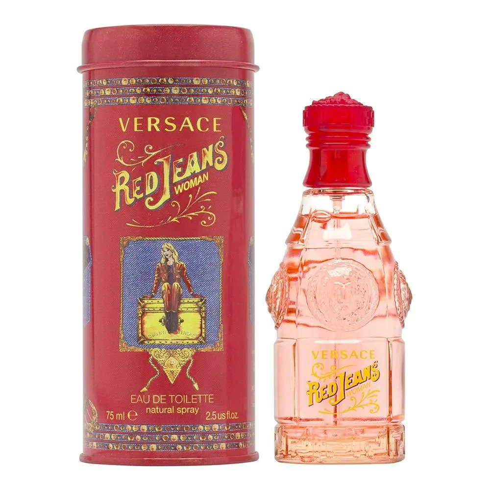 Versace Red Jeans for Women Eau de Toilette 75ml - Classic Fragrance with Peach & Rose Notes