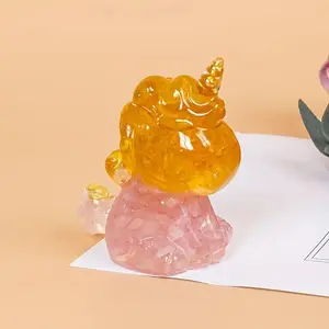 Unicorn Design Resin Ornament, 1 Count Natural Resin Decoration Craft, Desktop Ornament for Home Office, Room Decor, Birthday Gift