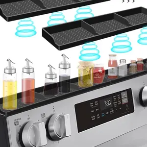 Hydream Stove Top Spice Rack, 30 Inch Magnetic Shelf, Suctioned Storage, Black - Eco-Friendly & Durable large air