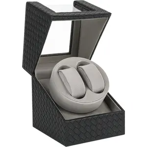 Watch Winder with   - Silent Adjustable Rotation,  PU Leather Dual Automatic Watch Winder, Soft Interior,Luxurious Display Case for Automatic Watches