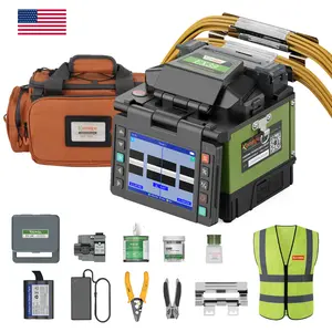 Komshine EX39 Fiber Optical Fusion Splicer , 4 Motors FTTx Mini Size Welding Machine , 4000mAh Capacity Battery 120 Cycles Heating Time +Splicing Time , with FC-20 Fiber Cleaver / Stripper Kits Tool Accessories Tool Box