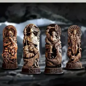 Viking Worship Altar Sculpture, 1 Count Nordic Gods Sculpture, Home Decoration, Wine Cabinet Bookshelf and Outdoor Gardening Perfect Ornaments, Religious