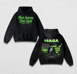 Y2K Hip Hop Tour Inspired Washed Hoodie, Oversized Urban Streetwear Pullover