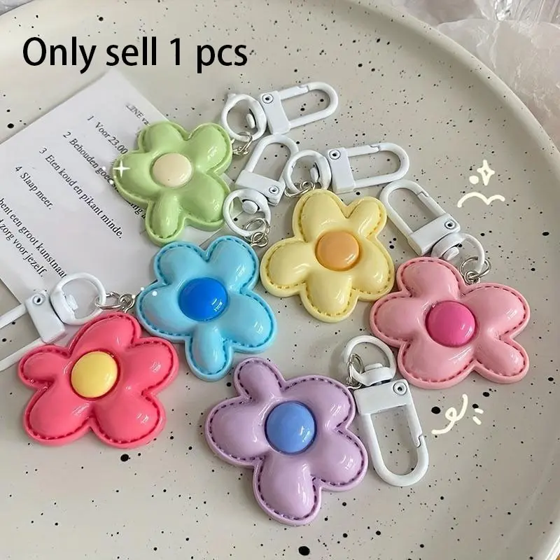 [Resin Flower Keychain] 1/20pcs Resin Cartoon Flower Keychain | Birthday Festival Decorative Floral Charm for Bags, Creative Gift for Parties - Plant Theme Ladies Key Ring Accessory