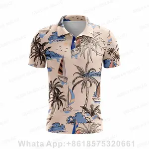 Men's Fashion Printed Polo Shirts Summer Short Sleeve Breathable Outdoor Golf F4 Racing Casual Quick Dry T-shirt