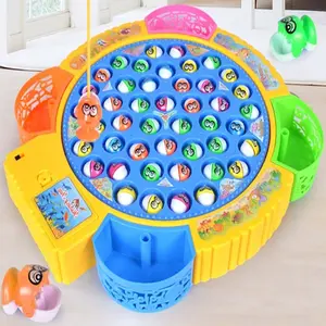 Holiday gift, 1 set, musical rotating fishing game, Round table game, Family Board Game, fish, color recognition, multiplayer competition, develops hands-on and observation skills, requires 2 AA batteries (not included)