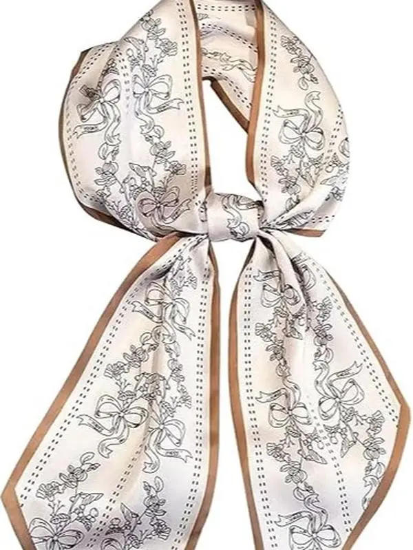 Head Scarf Hair Neck Scarves For Women Purse Bag Scarfs For Handbags Silky Long Thin Satin Headscarf Fashion