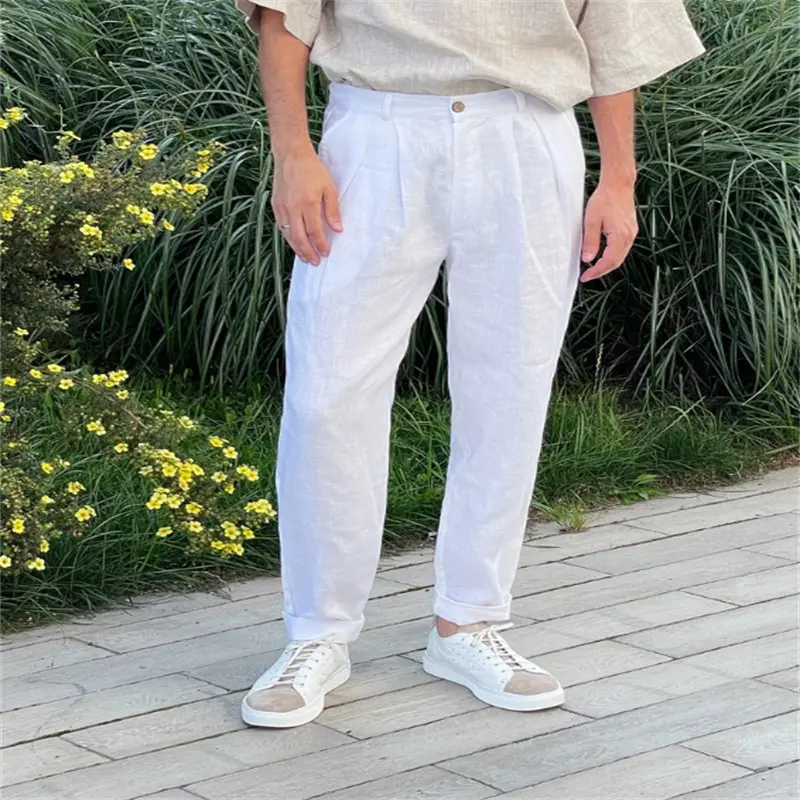 Men’s Relaxed Pleated Linen Pants