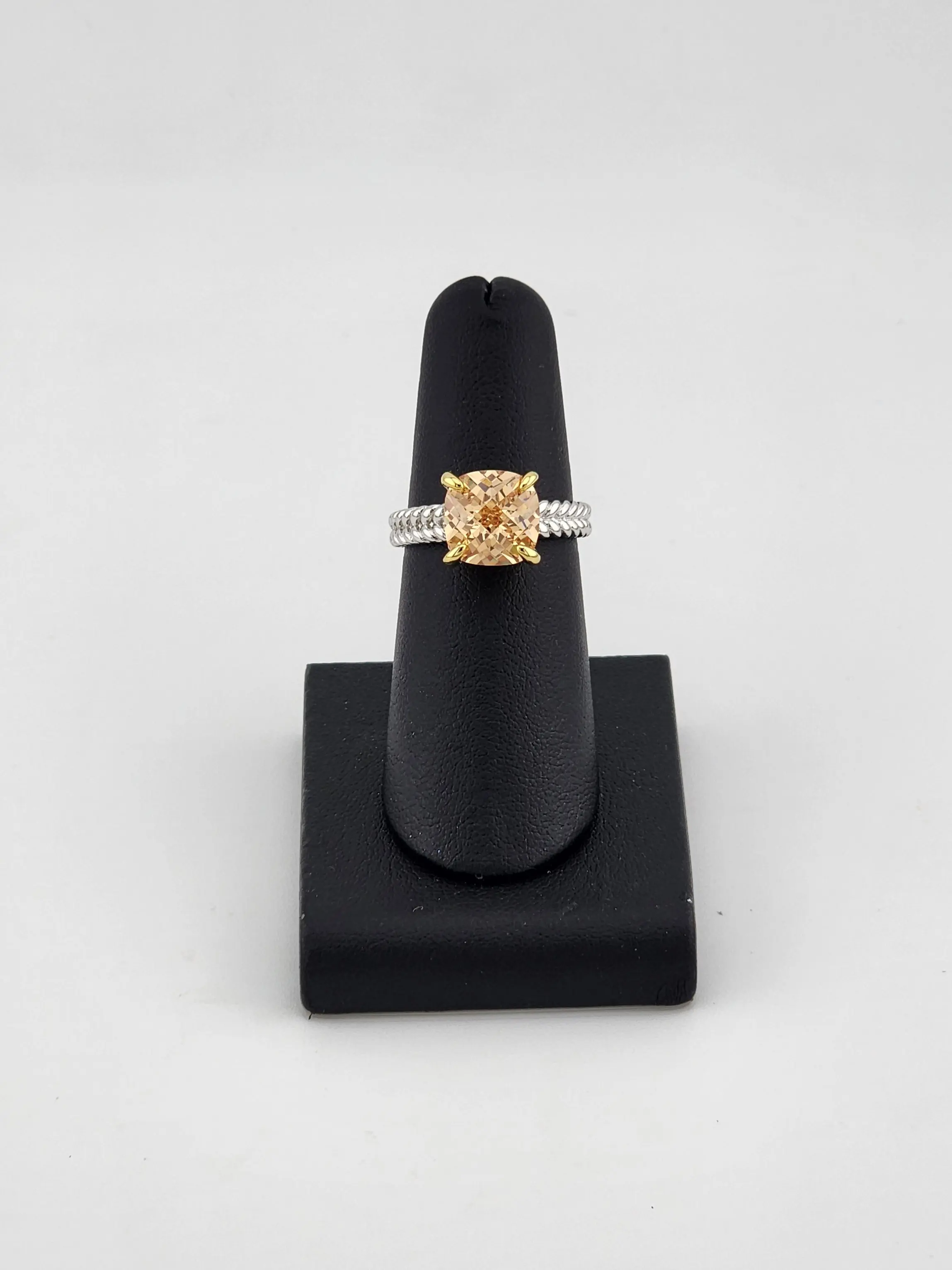 Sterling Silver 925 Ring with Orange Gemstone – Fresh, Elegant, and Brand New
