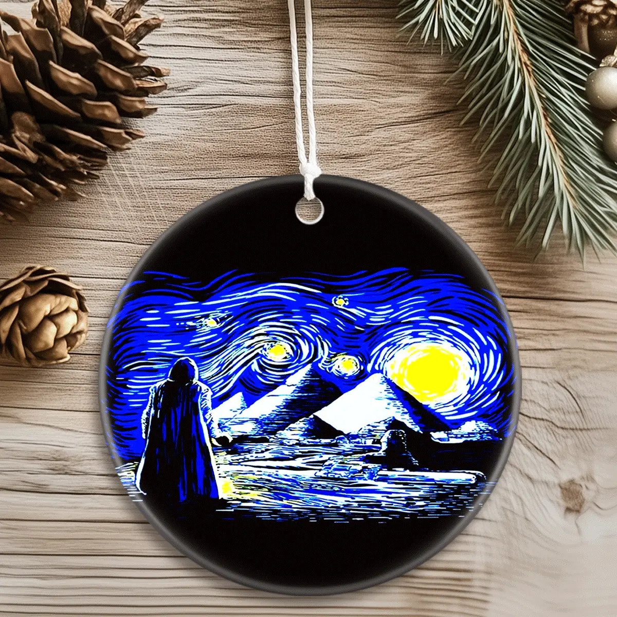 Christmas Ornaments Lego Starry Night Starry Circle Holiday Tree Gift For Friends Family Birthday New Year X-Mas Acrylic Decor
