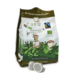 PURO Organic Coffee Pods for Nespresso Original | Fairtrade, 3rd-Party Tested, 10 BPA-Free Compostable Capsules