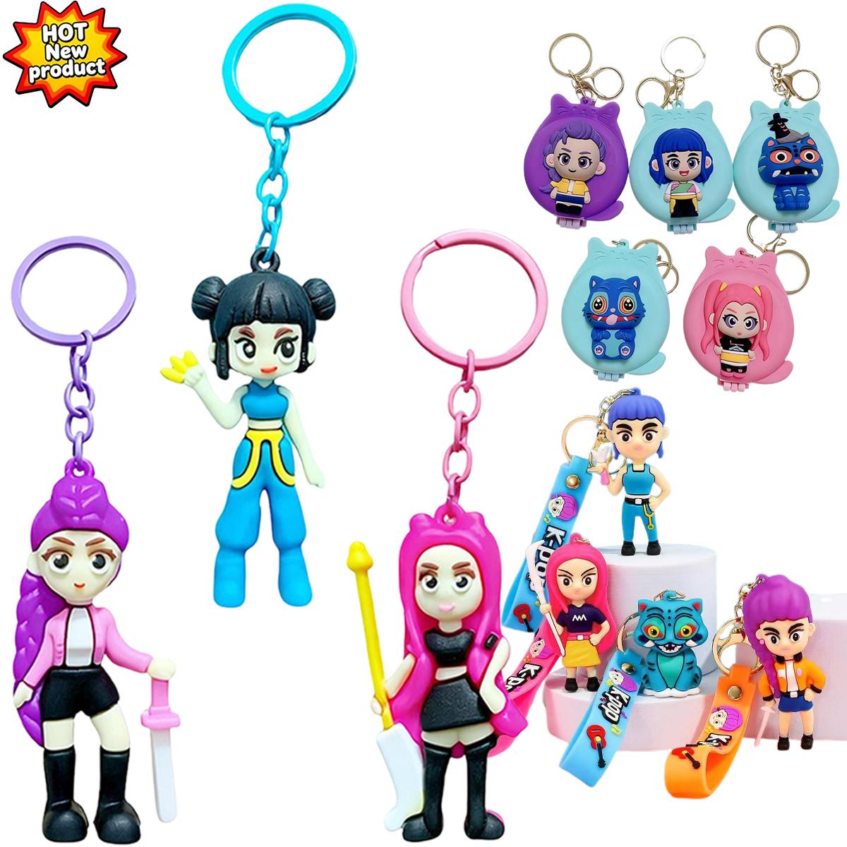Demon Hunters Keychain Set – Cute Doll Figurine Collectible, Merch for Fans, Bag Charm, Toy & Gift for Anime and K-Pop Demon Hunters Enthusiasts Demon Hunters Keychain Set – Cute Doll Figurine Collectible, Merch for Fans, Bag Charm, Toy & Gift for Anime and K-Pop Demon Hunters Enthusiasts