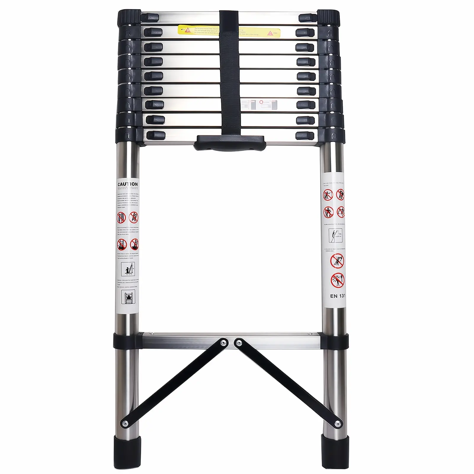 Telescoping Extension Ladder, Heavy-Duty Metal Extension Ladder, 330 Lbs Load Capacity, Easy to Install And Store, Multi-Purpose Portable Extension Ladder, Can Be Used for Roof Repair, Household Moving And Outdoor Work