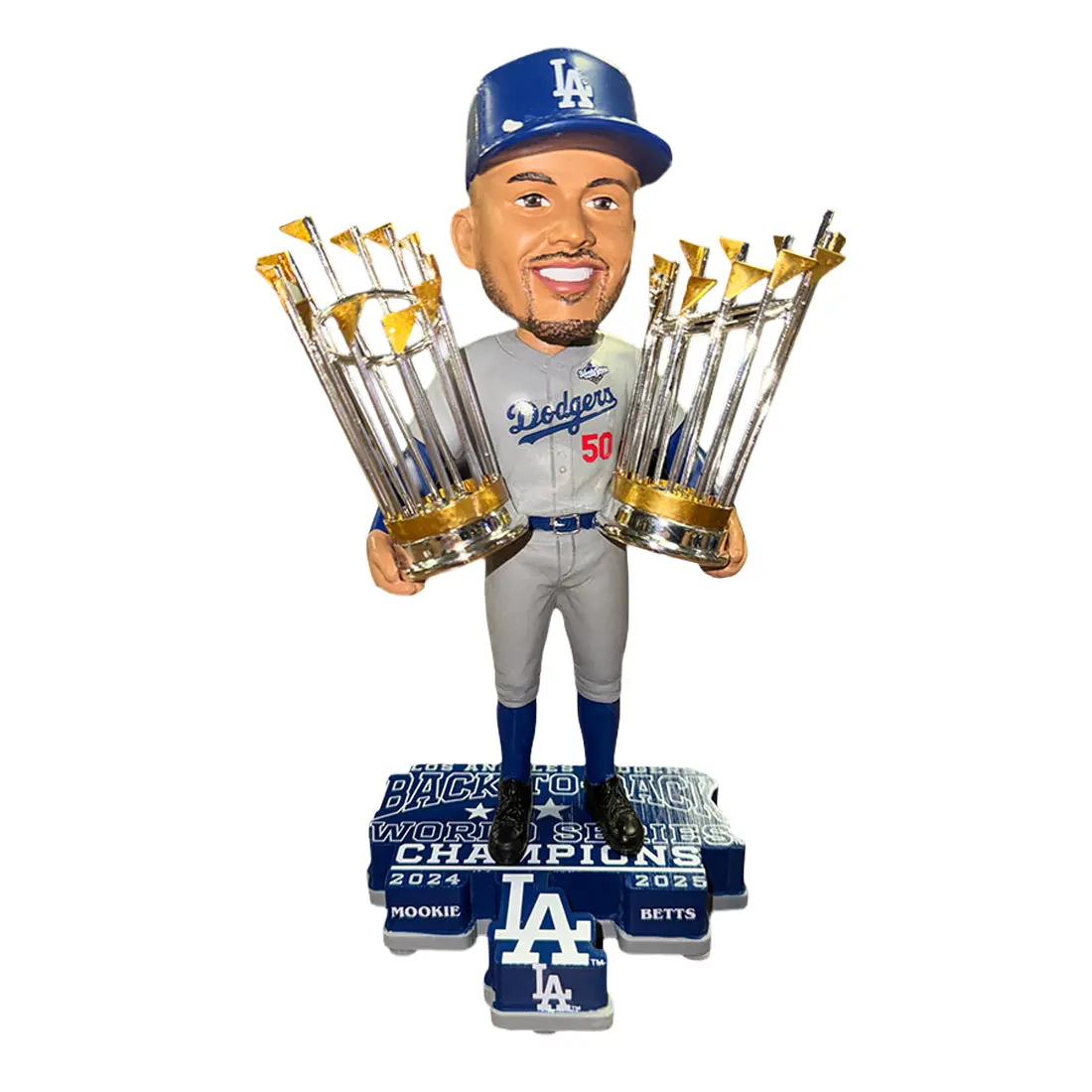 LOS ANGELES DODGERS 2025 BACK TO BACK WORLD SERIES CHAMPIONS MOOKIE BETTS BOBBLEHEAD