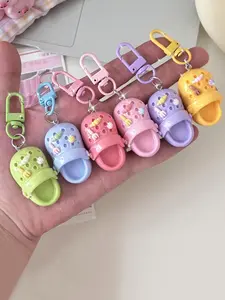 Cute Cartoon Design Pink Keychain, Keychain Kawaii, Trendy Cute Keychain, Creative Resin Slip Buckle Keychain for Bag & Backpack, Fashion Accessories for Women & Men, Charms