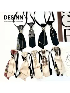 Bow tie, American vintage academic style tie, no-tie neck pearl accessory, vest accessory