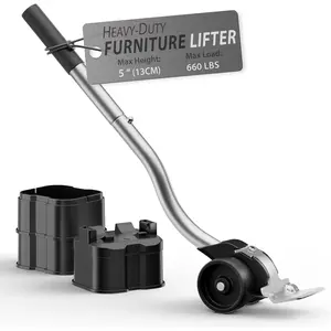Lengthening Furniture Lifter Tool with Height-Adjustable Base – Ideal for Heavy Furniture Movers Sliders and Wheels Lifts Furniture Easily Without Effort up to 660 lbs (Innovative Lifter - M Sliver)