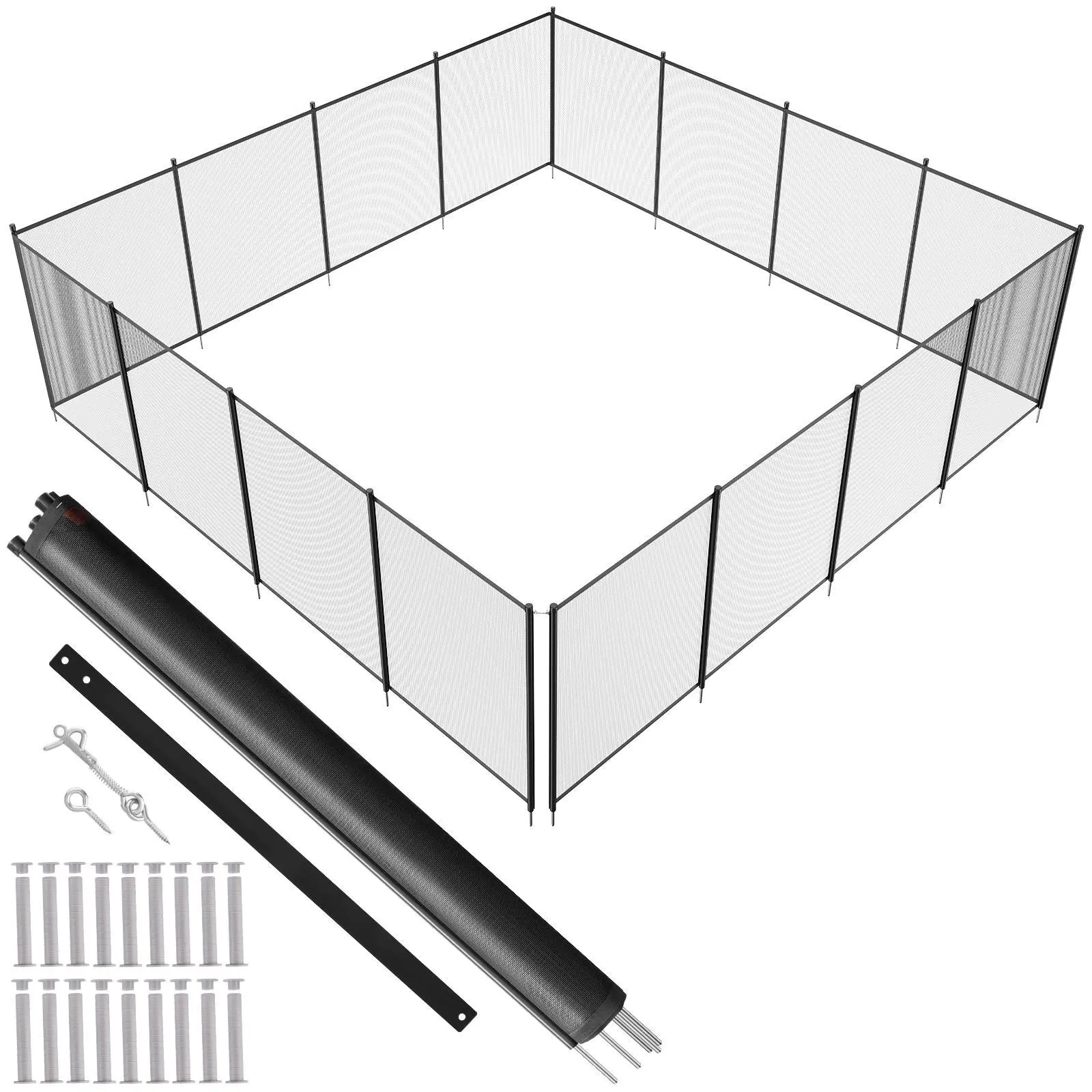 【SummerFinds】VEVOR Pool Fence,  , 4 x 48 FT Pool Fences for Inground Pools, Removable Child Safety Pool Fencing, Easy DIY Installation Swimming Pool Fence, 340gms Teslin PVC Pool Fence Mesh Protects Kids and Pets