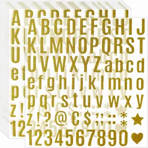 790 Pieces 10 Sheets Glitter Letter Stickers Alphabet Number Self Adhesive Letters Numbers Kit For Gift Decals Home Craft Mailbox Signs(1 Inch)